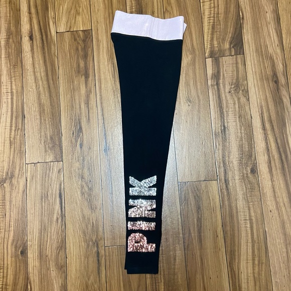 PINK VS BLING LOGO LONG SLEEVE AND LEGGINGS OUTFIT SET - Picture 7 of 9